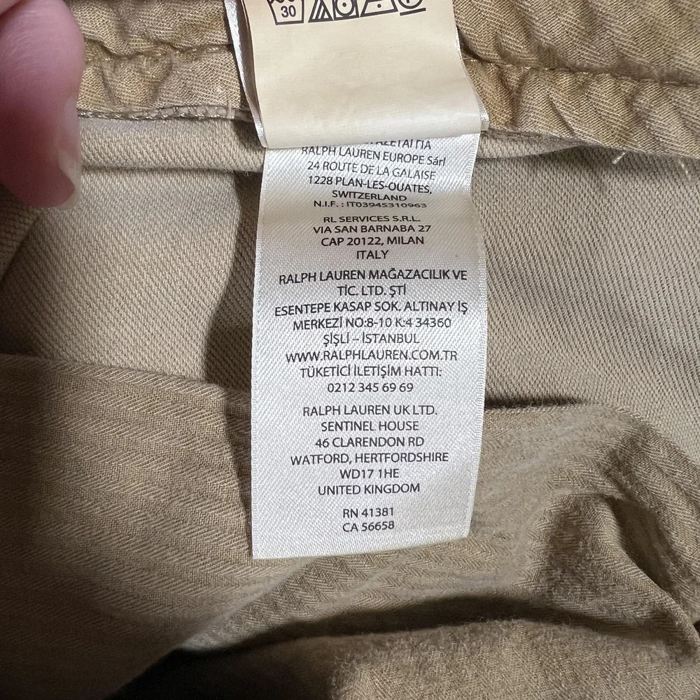 Polo Ralph‎ Lauren Pants Mens 38x32 Khaki Stretch Slim Fit Chino Casual Twill
